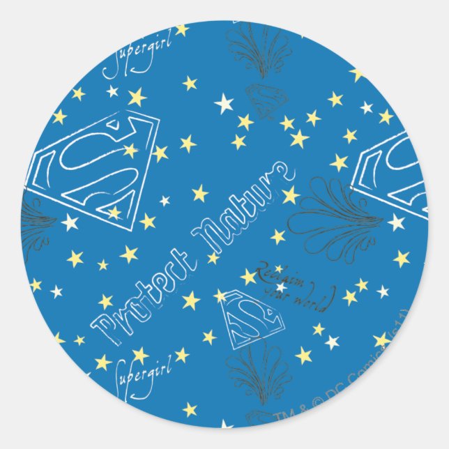 Pegatina Redonda Patrón de protección de la naturaleza de superchic (Anverso)