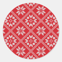 Patrón de punto para suéter rojo de Fair Isle para