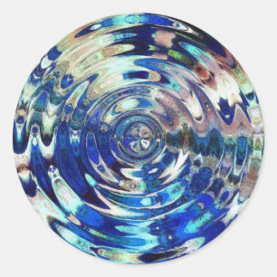 Pegatina Redonda Patrón de ripple de elemento de agua