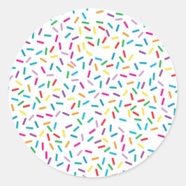 Pegatina Redonda Patrón de salpicaduras de arcoiris coloridas