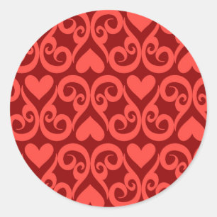 Pegatina Redonda Patrón de San Valentín