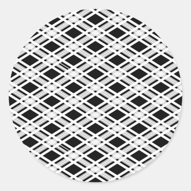 Pegatina Redonda Patrón de trenzado a rayas (Anverso)