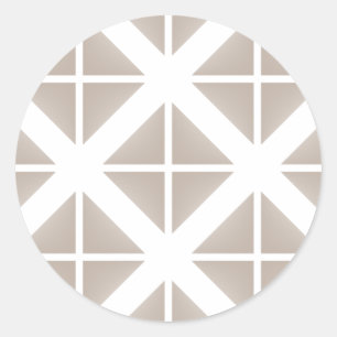 Pegatina Redonda Patrón de triángulo de moda de Beige