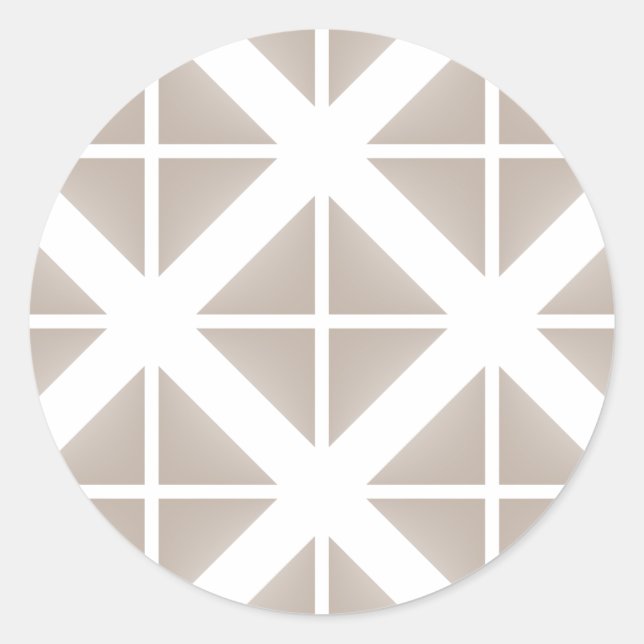 Pegatina Redonda Patrón de triángulo de moda de Beige (Anverso)