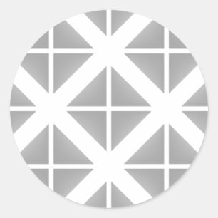 Pegatina Redonda Patrón de Triángulo Gris Trendy