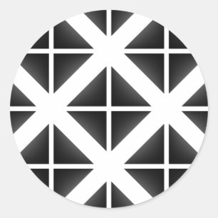 Pegatina Redonda Patrón de triángulo negro de moda