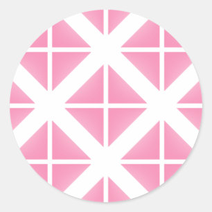 Pegatina Redonda Patrón de triángulo rosa de moda