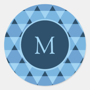 Pegatina Redonda Patrón de triángulos