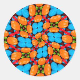 Pegatina Redonda Patrón de variación floral colorido