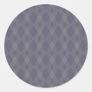 Pegatina Redonda Patrón de zag en zig gris, fresco, moderno, de mod