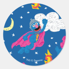 Pegatina Redonda Patrón del cielo nocturno de Super Grover 2.0