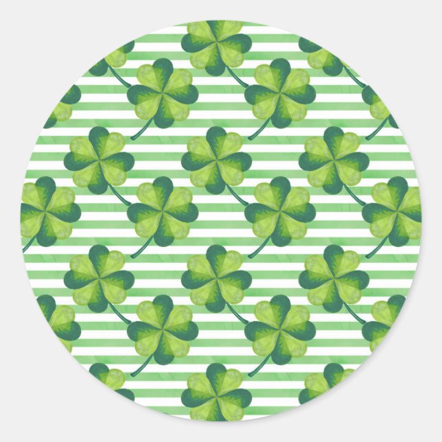 Pegatina Redonda Patrón del Día de San Patricio (Anverso)