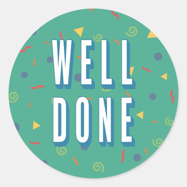 Pegatina Redonda Patrón divertido bien hecho (Anverso)