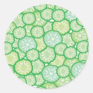 Pegatina Redonda Patrón divertido de Cucumber