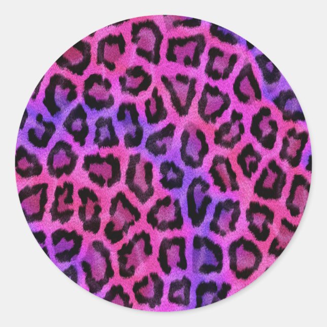 Pegatina Redonda Patrón elegante de leopardo de moda (Anverso)