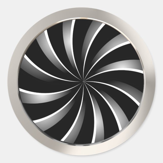 Pegatina Redonda Patrón espiral (Anverso)