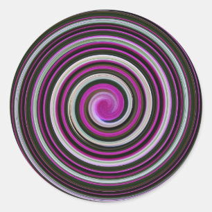 Pegatina Redonda Patrón espiral morado