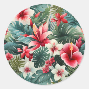 Pegatina Redonda Patrón floral #22