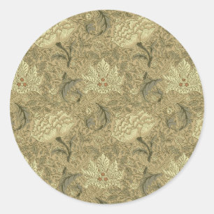 Pegatina Redonda Patrón floral William Morris Windrush: Vintage