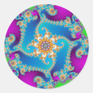 Pegatina Redonda Patrón fractal complejo:
