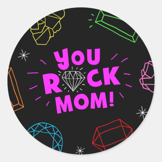 Pegatina Redonda Patrón Gemstone (Anverso)