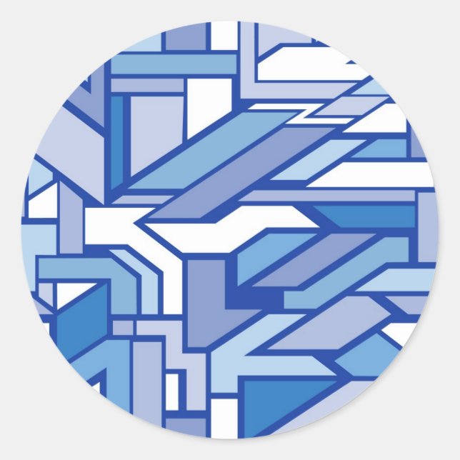 Pegatina Redonda Patrón geométrico 2 (Anverso)
