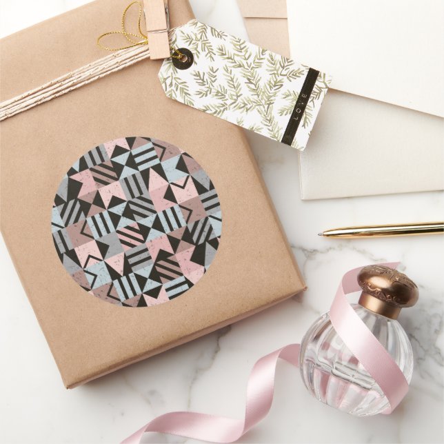 Pegatina Redonda Patrón geométrico 29 (Regalar)