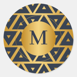 Pegatina Redonda Patrón geométrico Triángulo Personalizado