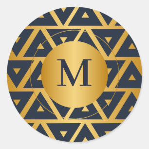 Pegatina Redonda Patrón geométrico Triángulo Personalizado
