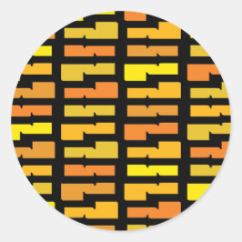 Pegatina Redonda Patrón Guay de Ciudad Eléctrica Negrita amarillo y