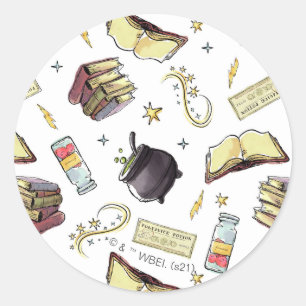 Pegatina Redonda Patrón HARRY POTTER™ Spelts & Books