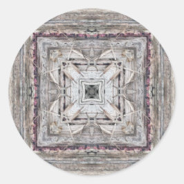 Pegatina Redonda Patrón inspirado en azteca rosada de bonito