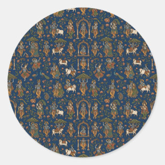 Pegatina Redonda Patrón Krishna
