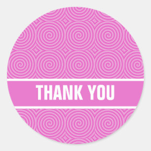 Pegatina Redonda Patrón Lollypop rosa