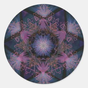 Pegatina Redonda Patrón Merkabah Mandala