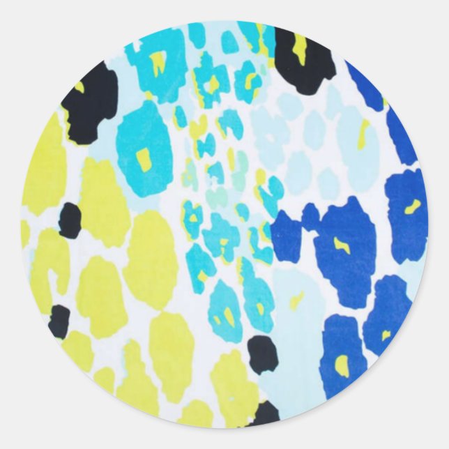 Pegatina Redonda Patrón moderno de leopardo (Anverso)