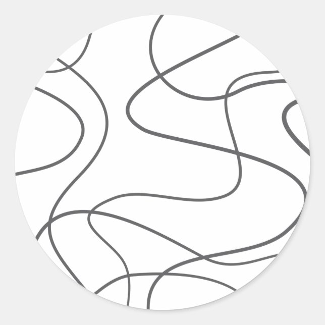 Pegatina Redonda Patrón moderno, urbano, abstracto. Curva, líneas o (Anverso)