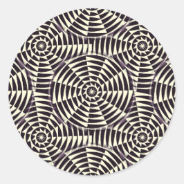 Pegatina Redonda Patrón monocromo geométrico sin soldadura