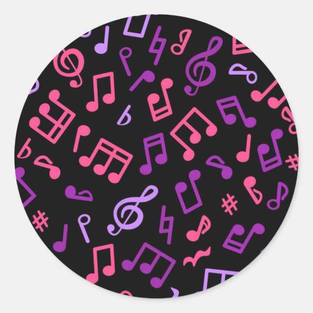 Pegatina Redonda Patrón musical (Anverso)