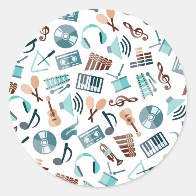 Pegatina Redonda Patrón musical (Anverso)
