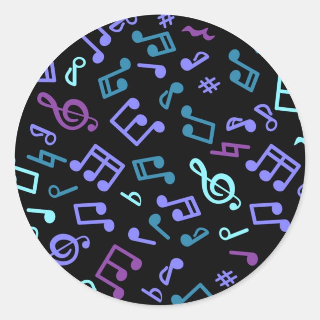 Pegatina Redonda Patrón musical (Anverso)