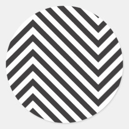 Pegatina Redonda Patrón negro y blanco retro