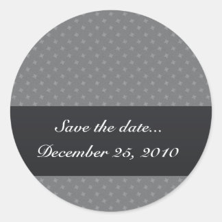 Pegatina Redonda Patrón octogonal gris claro elegante sobre gris br