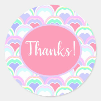 Pegatina Redonda Patrón pastel divertido de plumas de pavo real abs