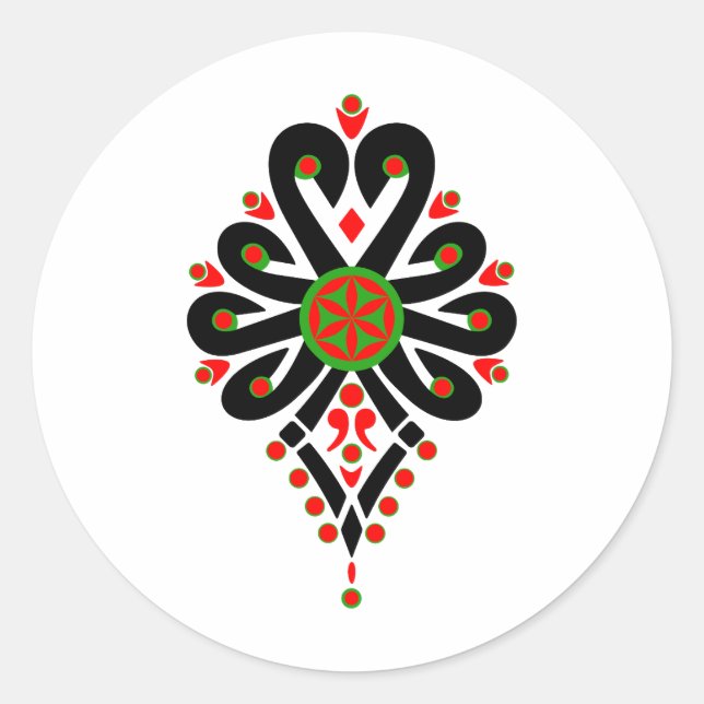 Pegatina Redonda Patrón popular de los montañeses polacos - Parzeni (Anverso)