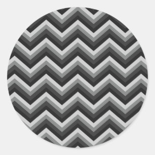 Pegatina Redonda Patrón Retro Zig Zag Chevron