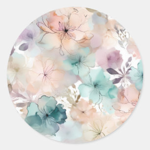 Pegatina Redonda Patrón suave sin soldadura del Pastel floral