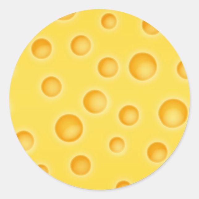 Pegatina Redonda Patrón suizo de textura con queso Cheezy (Anverso)