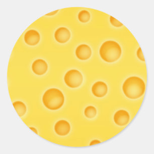 Pegatina Redonda Patrón suizo de textura con queso Cheezy