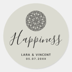 Pegatina Redonda Patrón tejido estilo celta Gracias